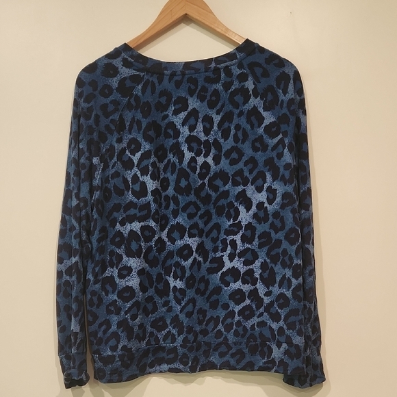 G By Giuliana Animal Print Stylish Blue‎ Leopard Print Women's Top - Picture 3 of 3